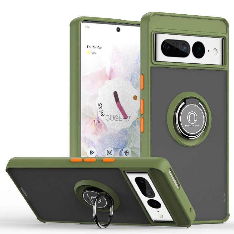 For Google Pixel 7 Pro Q Shadow 1 Series TPU + PC Phone Case with Ring