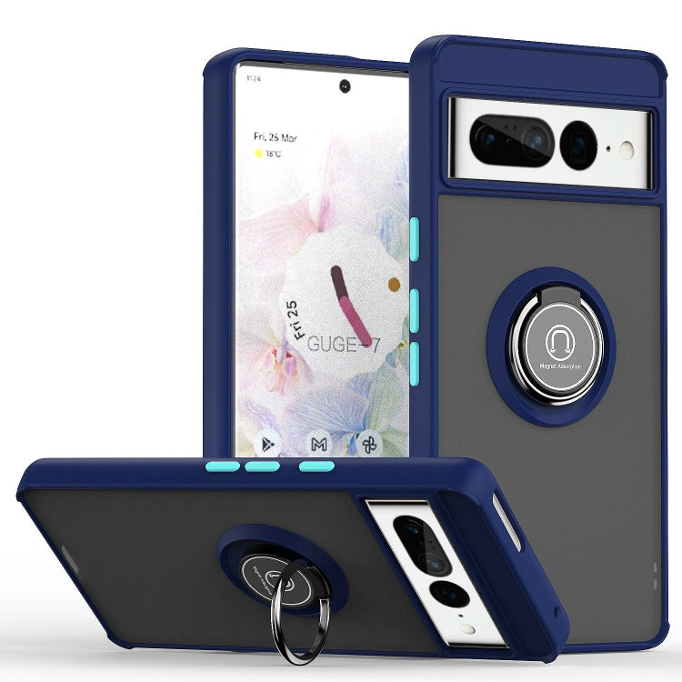 For Google Pixel 7 Pro Q Shadow 1 Series TPU + PC Phone Case with Ring