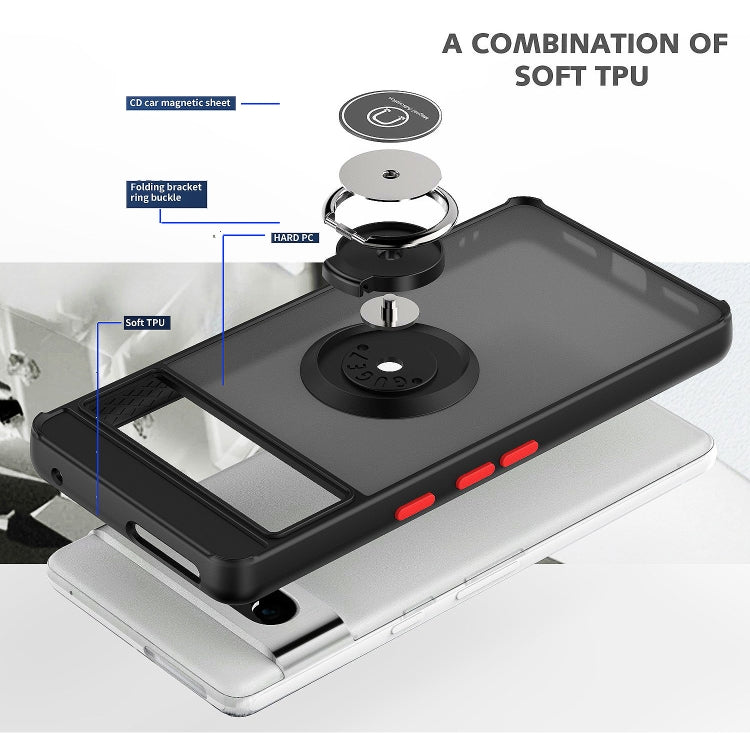 For Google Pixel 7 Pro Q Shadow 1 Series TPU + PC Phone Case with Ring