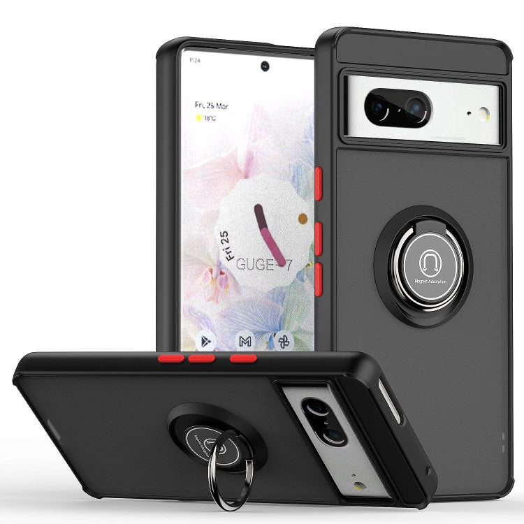 For Google Pixel 7 Q Shadow 1 Series TPU + PC Phone Case with Ring