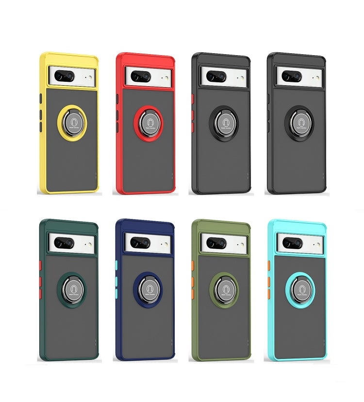 For Google Pixel 7 Q Shadow 1 Series TPU + PC Phone Case with Ring
