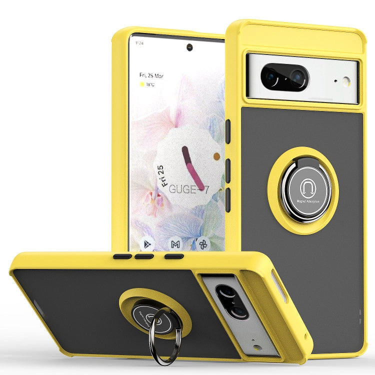 For Google Pixel 7 Q Shadow 1 Series TPU + PC Phone Case with Ring