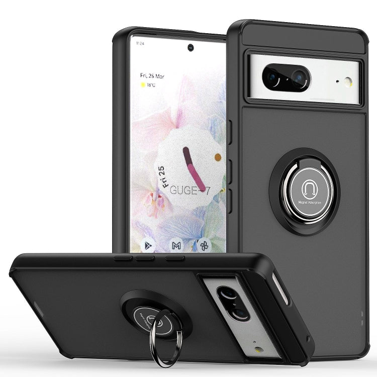 For Google Pixel 7 Q Shadow 1 Series TPU + PC Phone Case with Ring