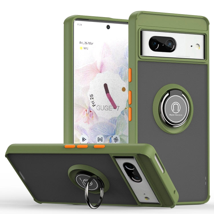 For Google Pixel 7 Q Shadow 1 Series TPU + PC Phone Case with Ring