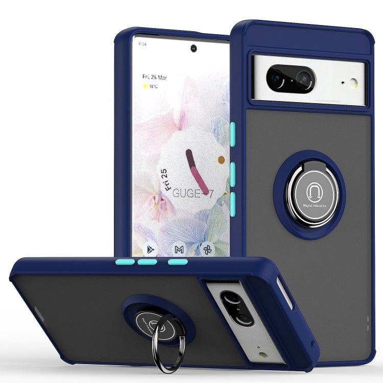 For Google Pixel 7 Q Shadow 1 Series TPU + PC Phone Case with Ring