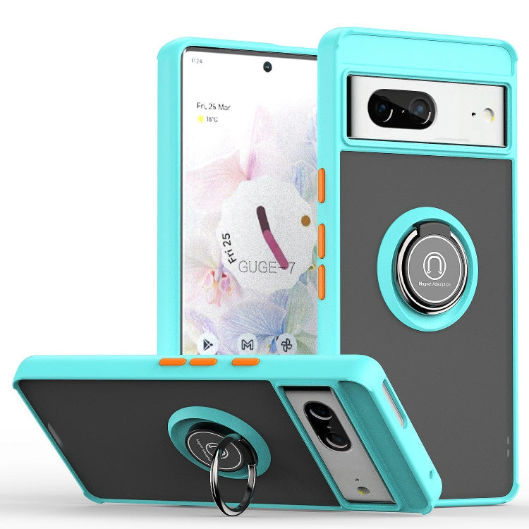 For Google Pixel 7 Q Shadow 1 Series TPU + PC Phone Case with Ring