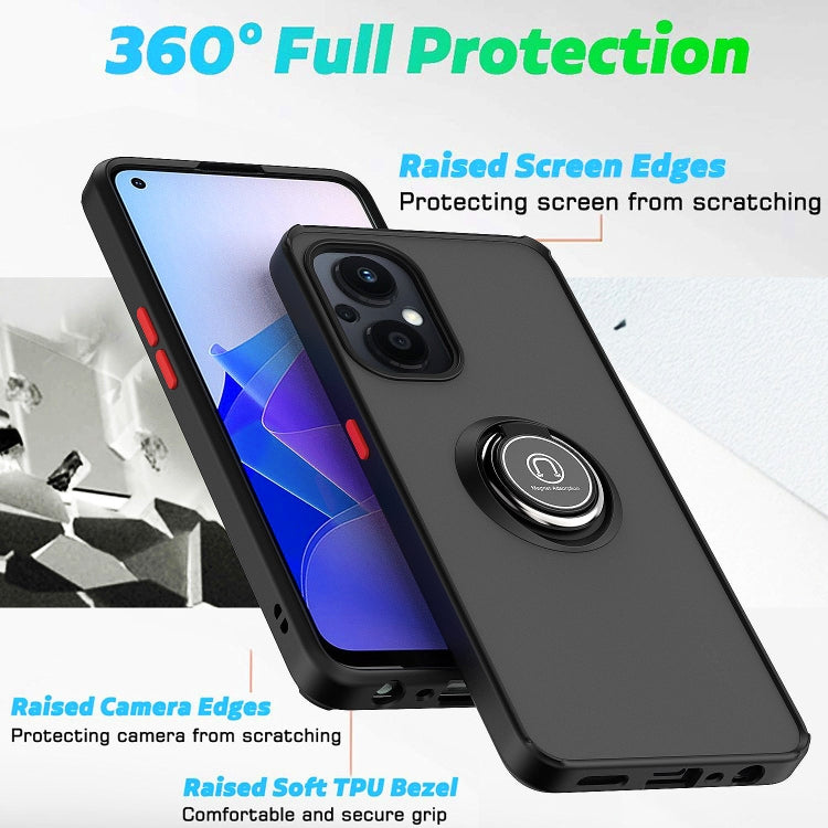 For Oppo A96 4G/Realme 9i Q Shadow 1 Series TPU + PC Phone Case with Ring