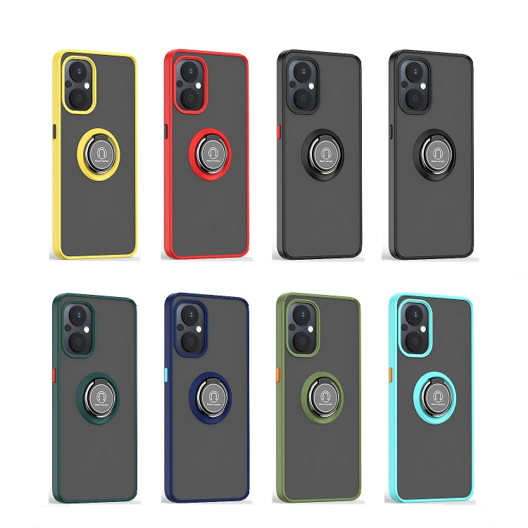 For Oppo A96 4G/Realme 9i Q Shadow 1 Series TPU + PC Phone Case with Ring