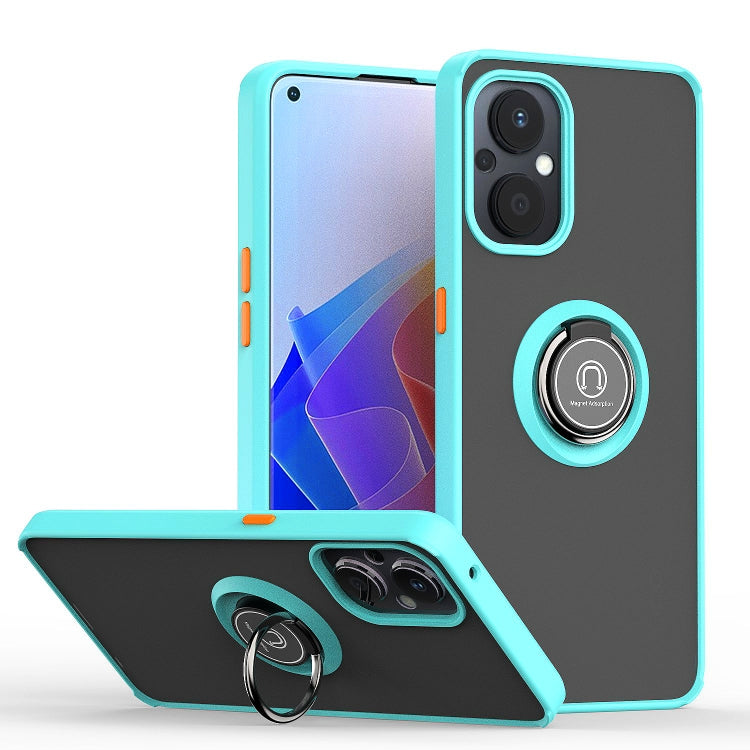 For Oppo A96 4G/Realme 9i Q Shadow 1 Series TPU + PC Phone Case with Ring