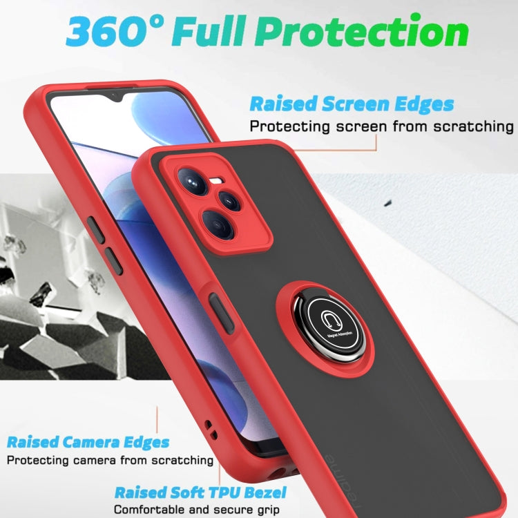 For OPPO Realme C35 Q Shadow 1 Series TPU + PC Phone Case with Ring