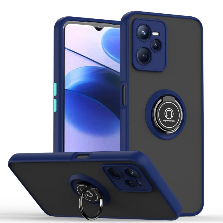 For OPPO Realme C35 Q Shadow 1 Series TPU + PC Phone Case with Ring