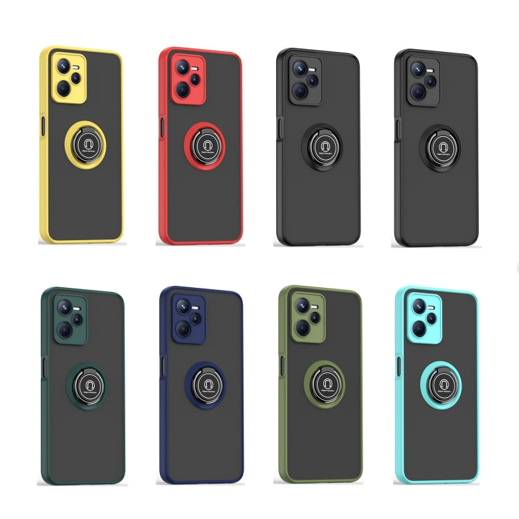 For OPPO Realme C35 Q Shadow 1 Series TPU + PC Phone Case with Ring