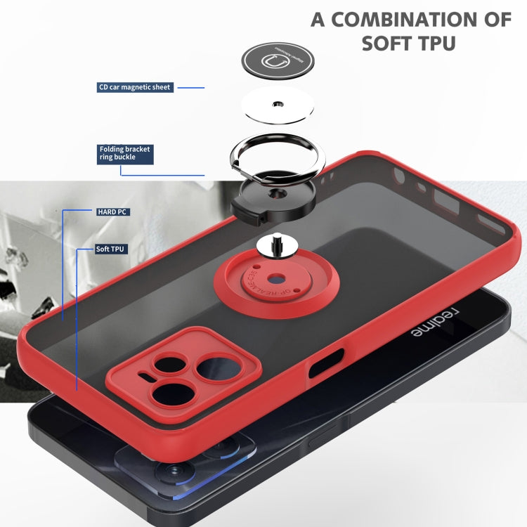 For OPPO Realme C35 Q Shadow 1 Series TPU + PC Phone Case with Ring