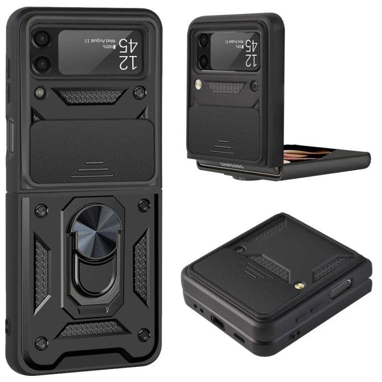 For Samsung Galaxy Z Flip4 Sliding Camera Cover Design TPU+PC Protective Phone Case