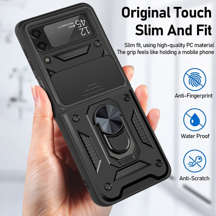 For Samsung Galaxy Z Flip4 Sliding Camera Cover Design TPU+PC Protective Phone Case