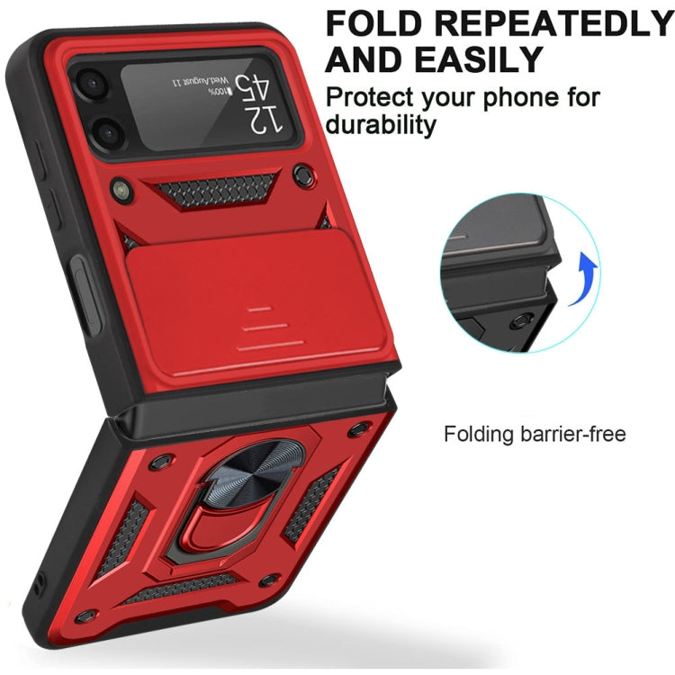 For Samsung Galaxy Z Flip4 Sliding Camera Cover Design TPU+PC Protective Phone Case