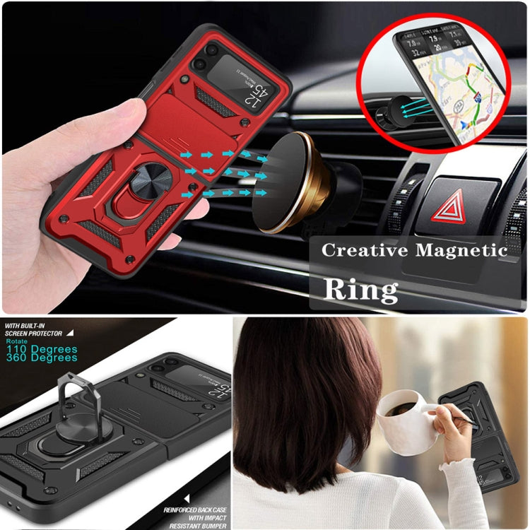 For Samsung Galaxy Z Flip4 Sliding Camera Cover Design TPU+PC Protective Phone Case
