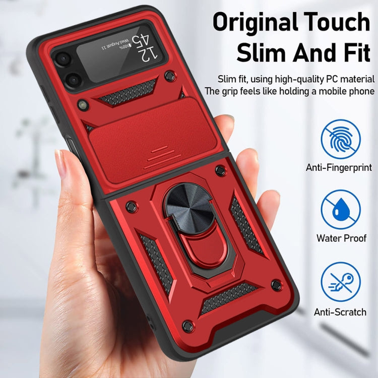 For Samsung Galaxy Z Flip4 Sliding Camera Cover Design TPU+PC Protective Phone Case