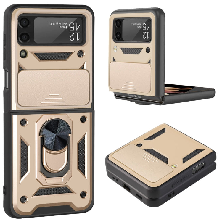 For Samsung Galaxy Z Flip4 Sliding Camera Cover Design TPU+PC Protective Phone Case