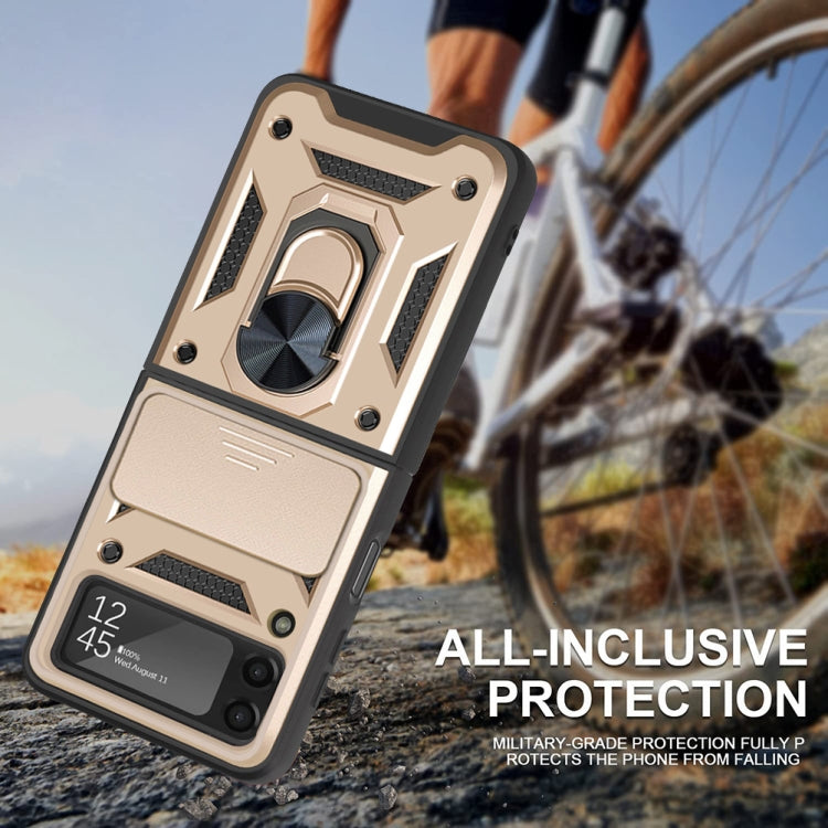 For Samsung Galaxy Z Flip4 Sliding Camera Cover Design TPU+PC Protective Phone Case