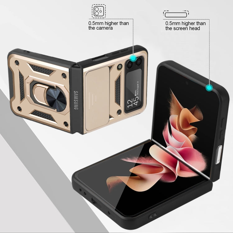 For Samsung Galaxy Z Flip4 Sliding Camera Cover Design TPU+PC Protective Phone Case
