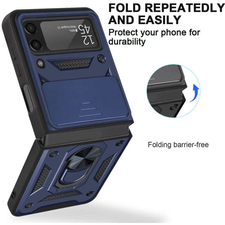 For Samsung Galaxy Z Flip4 Sliding Camera Cover Design TPU+PC Protective Phone Case