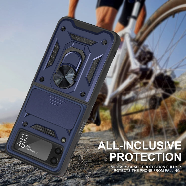 For Samsung Galaxy Z Flip4 Sliding Camera Cover Design TPU+PC Protective Phone Case