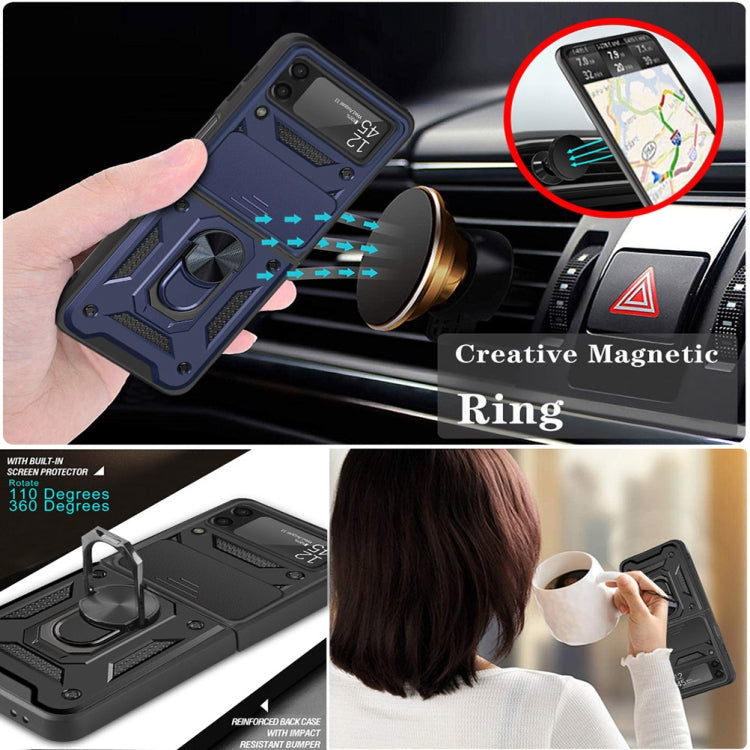 For Samsung Galaxy Z Flip4 Sliding Camera Cover Design TPU+PC Protective Phone Case