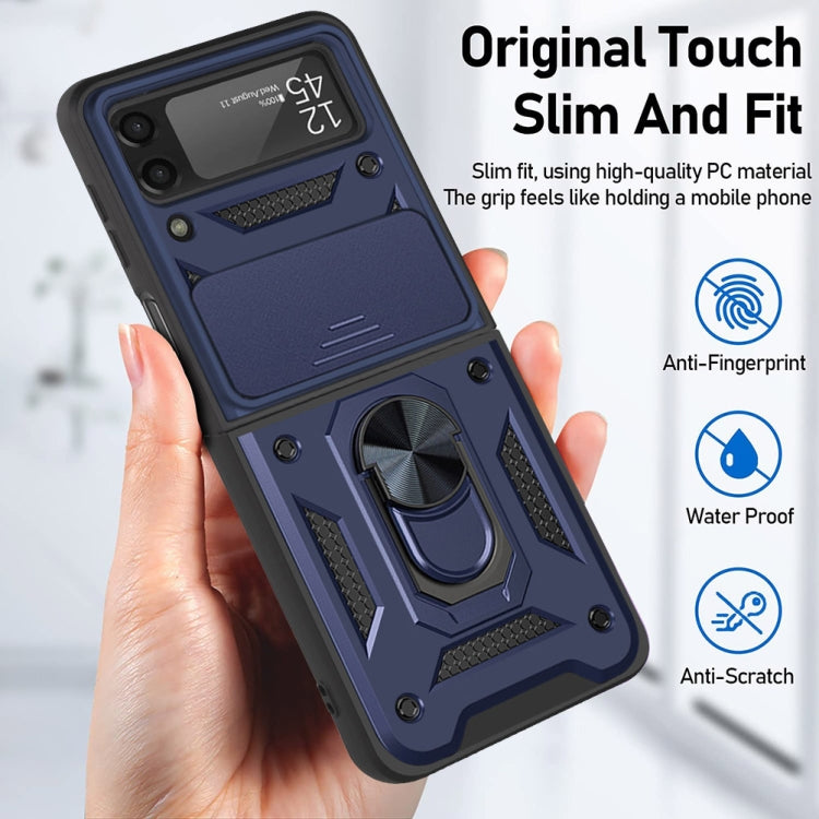 For Samsung Galaxy Z Flip4 Sliding Camera Cover Design TPU+PC Protective Phone Case