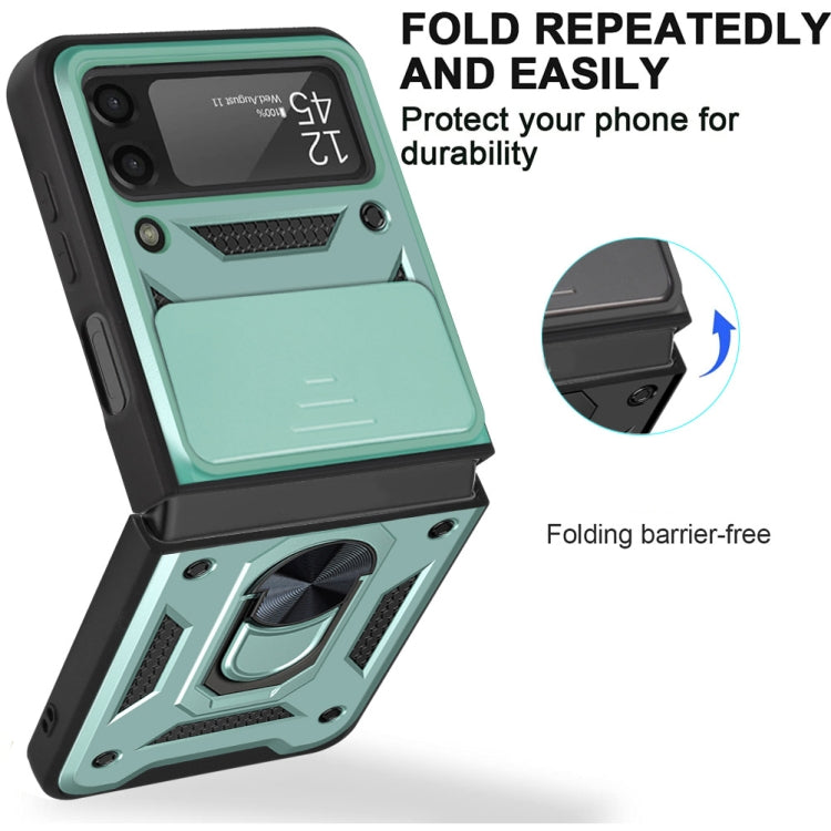 For Samsung Galaxy Z Flip4 Sliding Camera Cover Design TPU+PC Protective Phone Case
