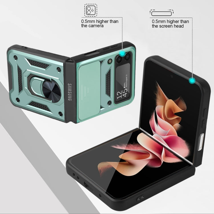 For Samsung Galaxy Z Flip4 Sliding Camera Cover Design TPU+PC Protective Phone Case