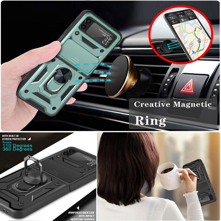 For Samsung Galaxy Z Flip4 Sliding Camera Cover Design TPU+PC Protective Phone Case