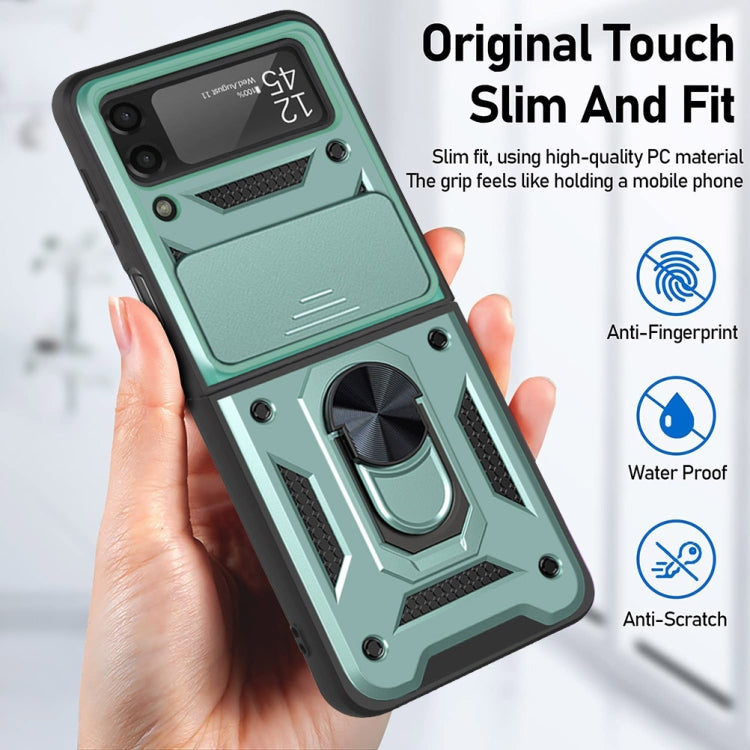 For Samsung Galaxy Z Flip4 Sliding Camera Cover Design TPU+PC Protective Phone Case