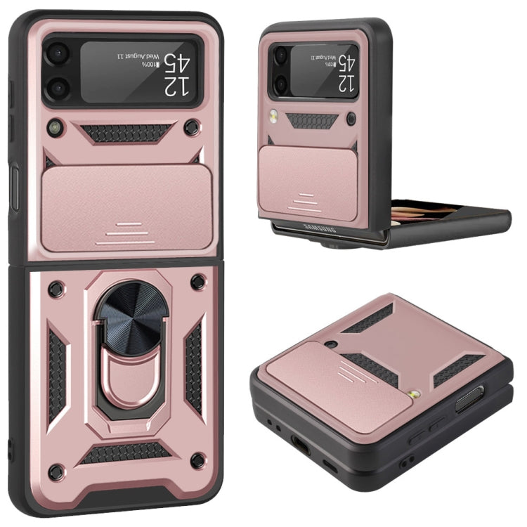 For Samsung Galaxy Z Flip4 Sliding Camera Cover Design TPU+PC Protective Phone Case