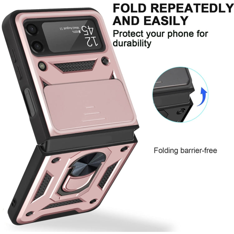 For Samsung Galaxy Z Flip4 Sliding Camera Cover Design TPU+PC Protective Phone Case