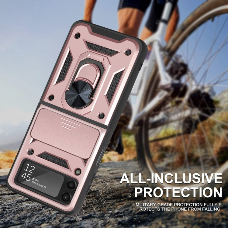 For Samsung Galaxy Z Flip4 Sliding Camera Cover Design TPU+PC Protective Phone Case