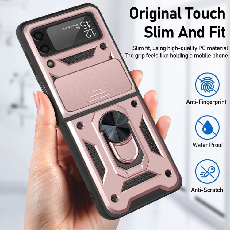 For Samsung Galaxy Z Flip4 Sliding Camera Cover Design TPU+PC Protective Phone Case