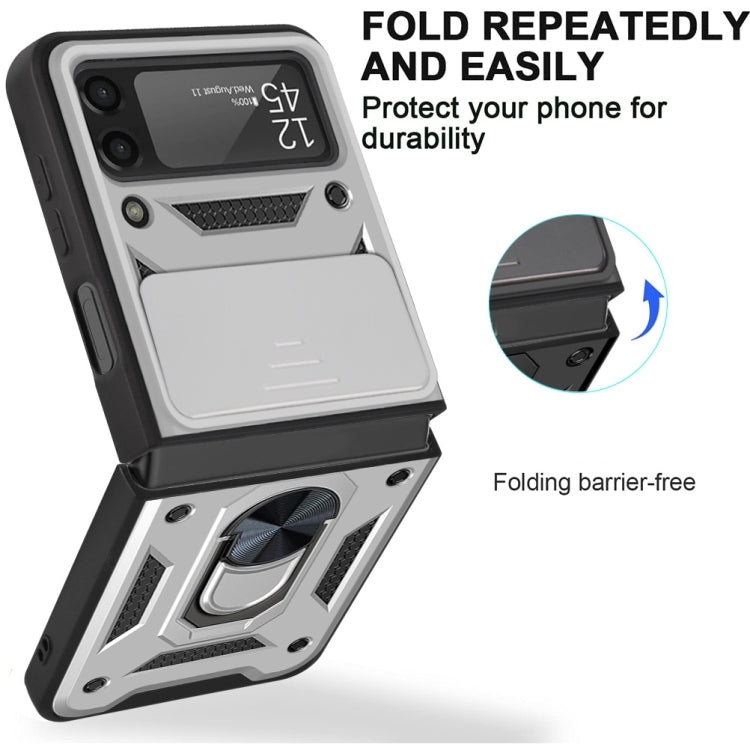 For Samsung Galaxy Z Flip4 Sliding Camera Cover Design TPU+PC Protective Phone Case