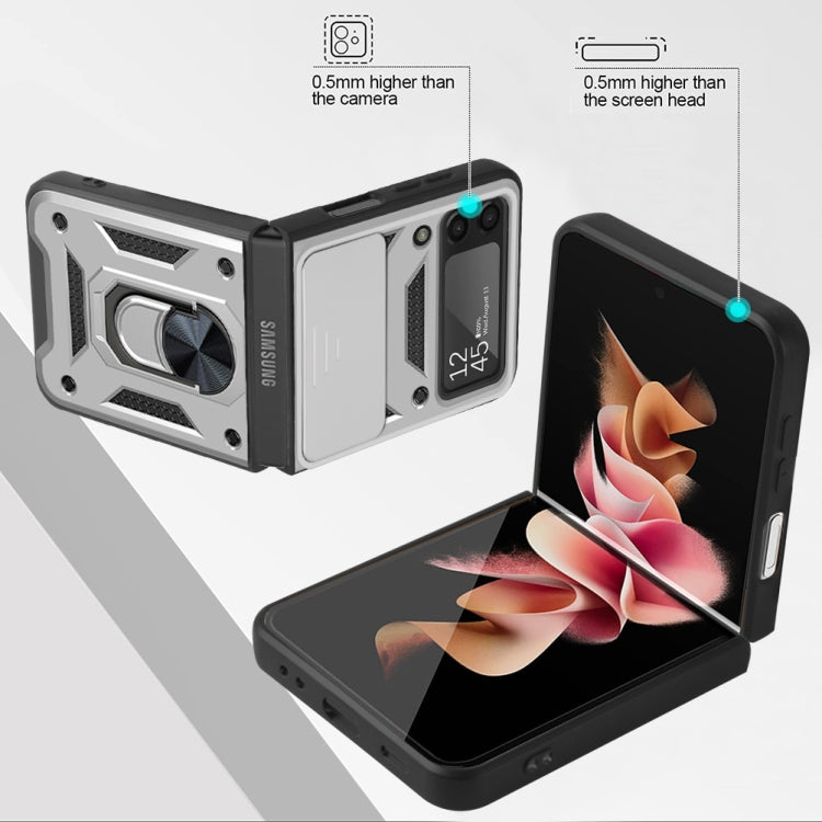 For Samsung Galaxy Z Flip4 Sliding Camera Cover Design TPU+PC Protective Phone Case
