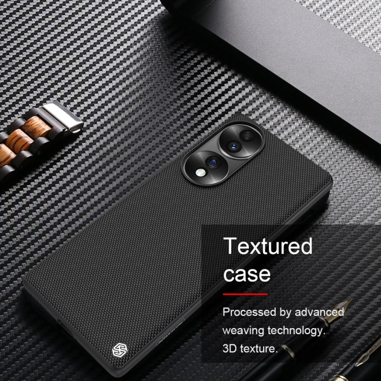 For Honor 70 NILLKIN 3D Textured Nylon Fiber TPU Phone Case(Black)