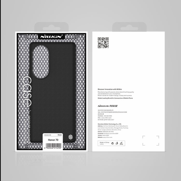 For Honor 70 NILLKIN 3D Textured Nylon Fiber TPU Phone Case(Black)