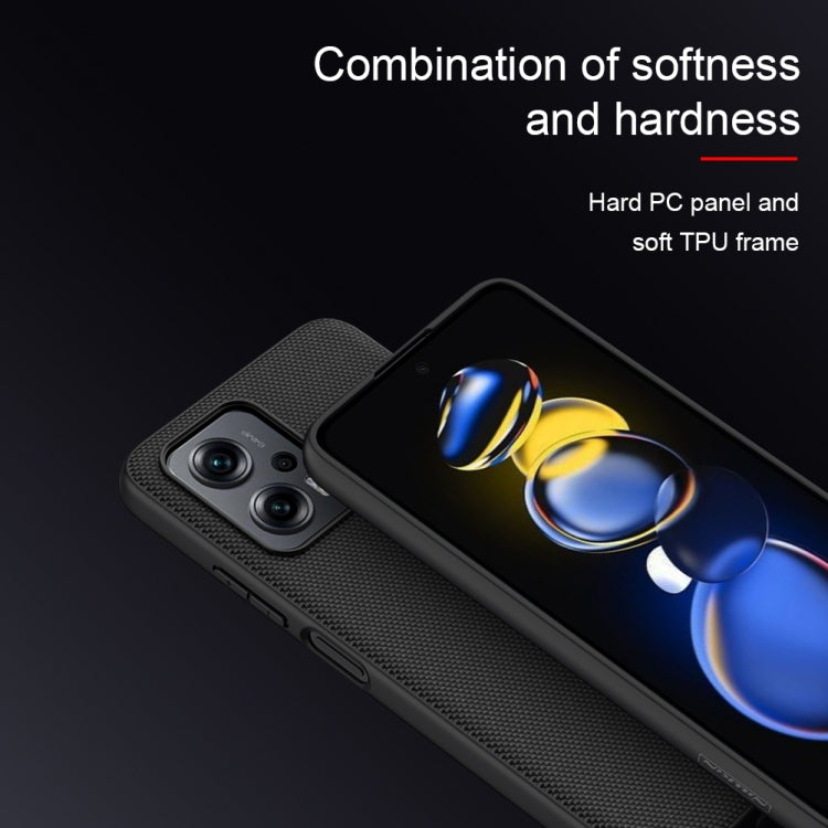 For Xiaomi Redmi Note 11T Pro/11T Pro+ 5G NILLKIN 3D Textured Nylon Fiber TPU Phone Case(Black)