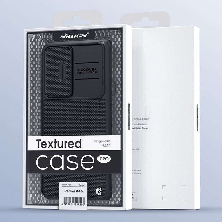 For Xiaomi Redmi K40S NILLKIN Texture Pro PC + TPU Camshield Phone Case(Black)