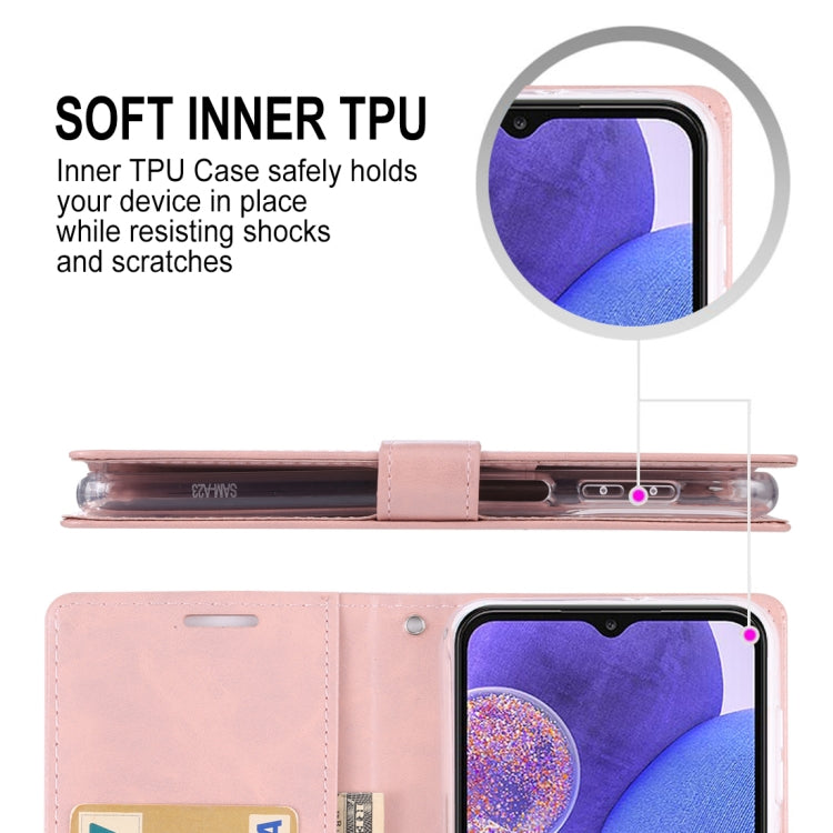 For Samsung Galaxy A23 GOOSPERY BLUE MOON Crazy Horse Texture Leather Phone Case