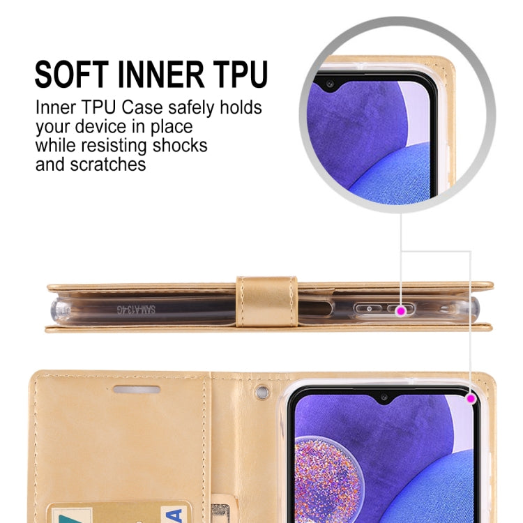 For Samsung Galaxy A13 4G GOOSPERY BLUE MOON Crazy Horse Texture Leather Phone Case