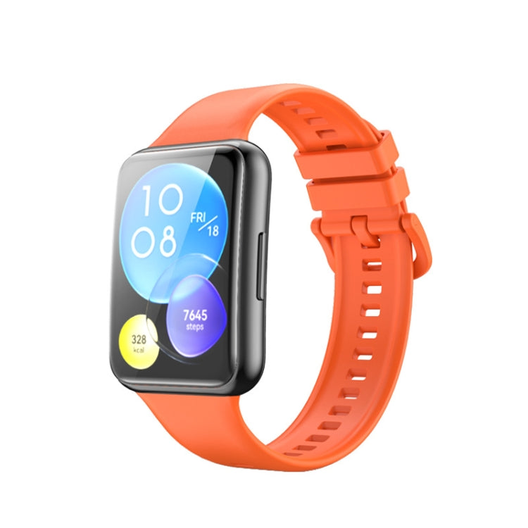 For Huawei Watch Fit 2 Solid Color Silicone Watch Band
