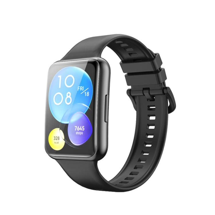 For Huawei Watch Fit 2 Solid Color Silicone Watch Band