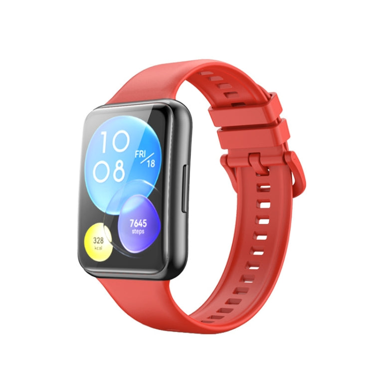 For Huawei Watch Fit 2 Solid Color Silicone Watch Band