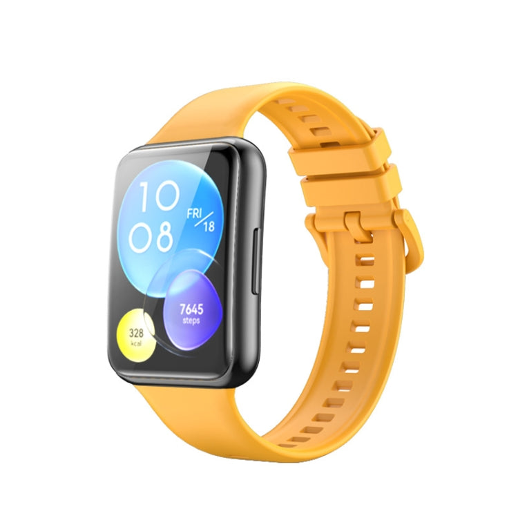 For Huawei Watch Fit 2 Solid Color Silicone Watch Band