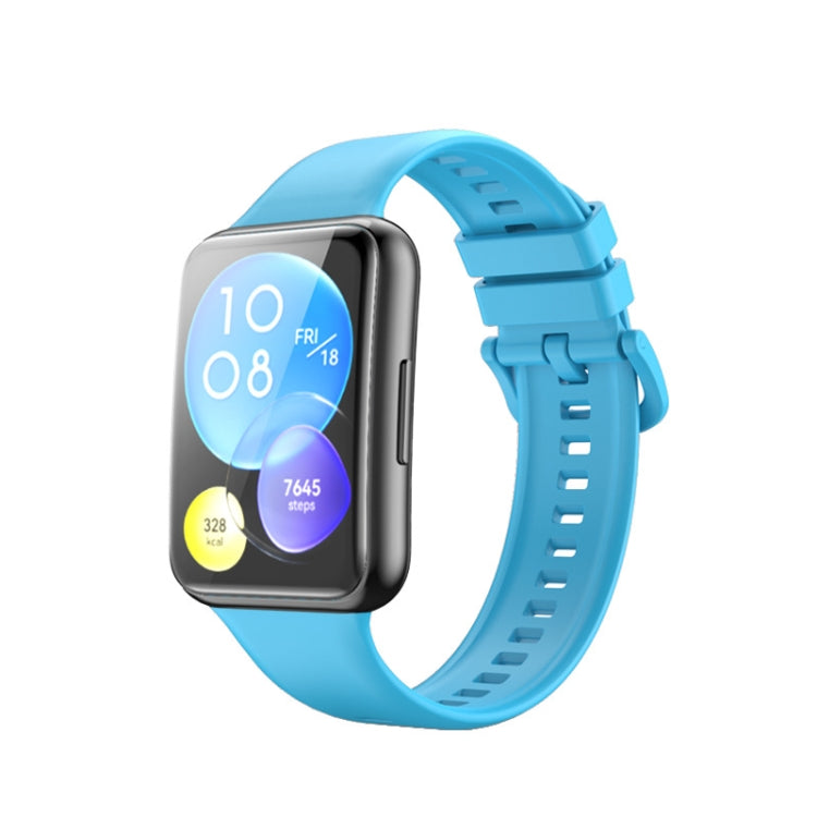 For Huawei Watch Fit 2 Solid Color Silicone Watch Band